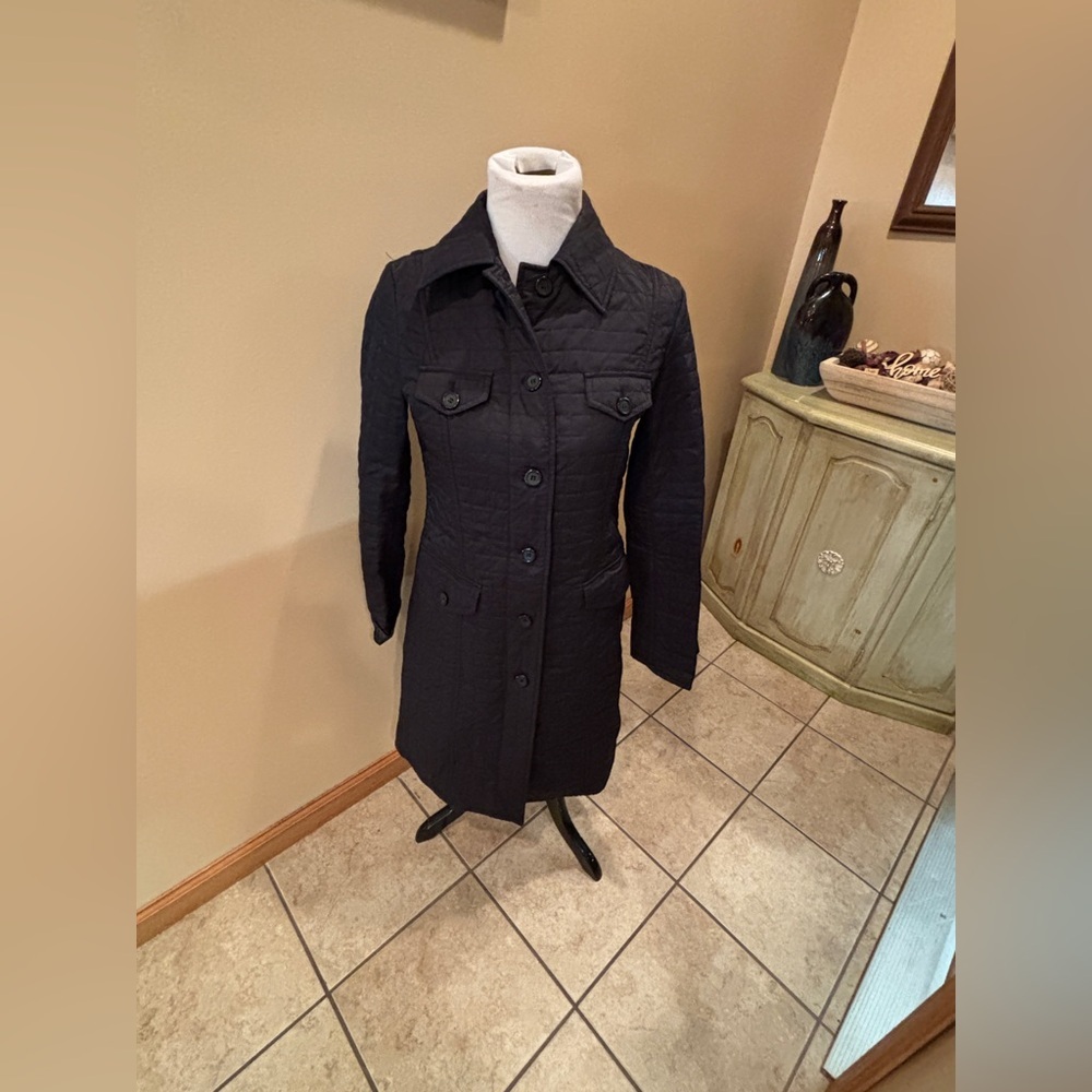 Express Women’s Quilted Black Trench Coat Size 4
